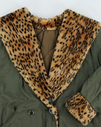 Vintage Y2K Double Breasted Fur Lined Jacket - S