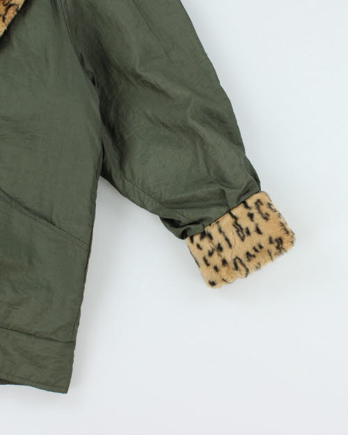 Vintage Y2K Double Breasted Fur Lined Jacket - S