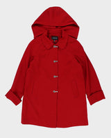 London Fog Red Hooded Mac - L
