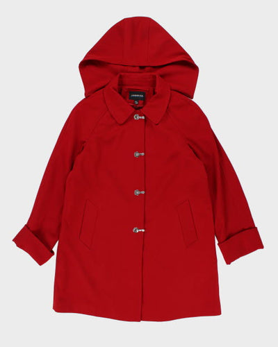 London Fog Red Hooded Mac - L