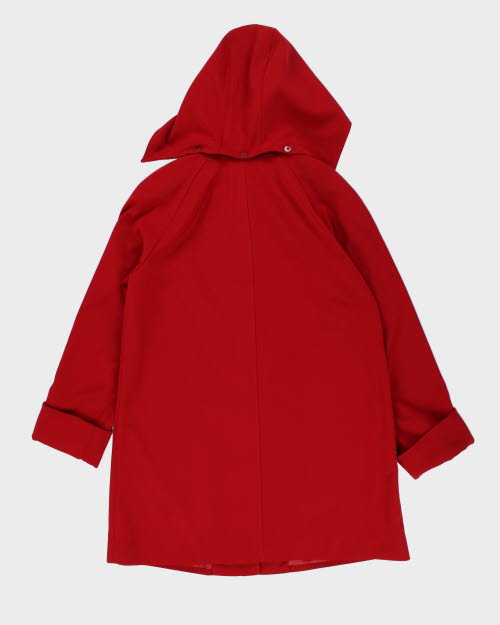 London Fog Red Hooded Mac - L