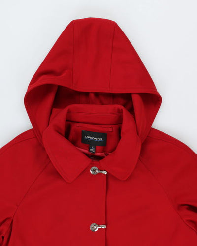 London Fog Red Hooded Mac - L
