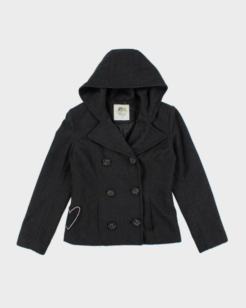 Vintage 90's Fiorucci Hooded Pea Coat - M