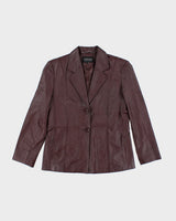 Vintage 90's Double Breasted Red Leather Jacket - L