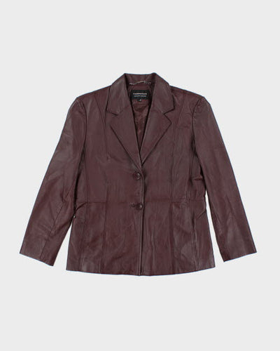 Vintage 90's Double Breasted Red Leather Jacket - L