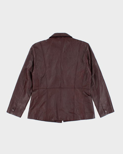 Vintage 90's Double Breasted Red Leather Jacket - L