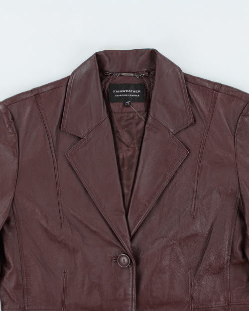Vintage 90's Double Breasted Red Leather Jacket - L