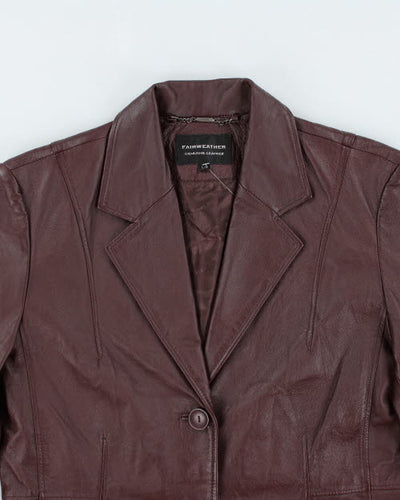 Vintage 90's Double Breasted Red Leather Jacket - L