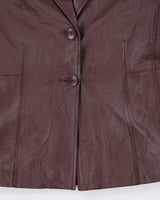 Vintage 90's Double Breasted Red Leather Jacket - L