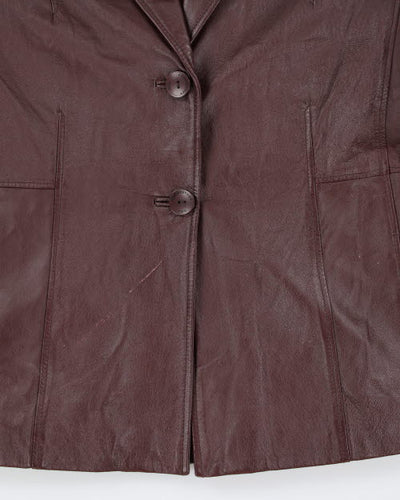 Vintage 90's Double Breasted Red Leather Jacket - L