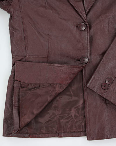 Vintage 90's Double Breasted Red Leather Jacket - L