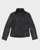 Vintage 2000's Danier Funnel Neck Leather Jacket - M