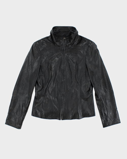 Vintage 2000's Danier Funnel Neck Leather Jacket - M
