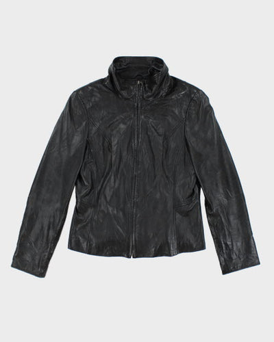 Vintage 2000's Danier Funnel Neck Leather Jacket - M