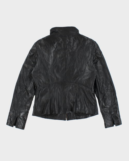 Vintage 2000's Danier Funnel Neck Leather Jacket - M