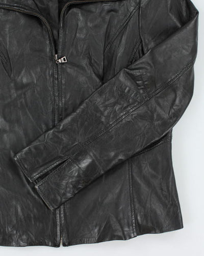 Vintage 2000's Danier Funnel Neck Leather Jacket - M