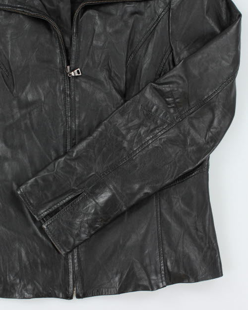 Vintage 2000's Danier Funnel Neck Leather Jacket - M
