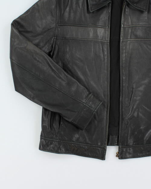 Vintage 2000's Danier Zip Up Biker Leather Jacket - M