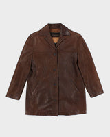 Vintage OHH Double Breasted Button Up Leather Jacket - L