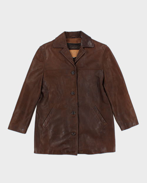 Vintage OHH Double Breasted Button Up Leather Jacket - L