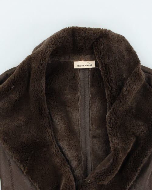 Y2k 00s DKNY Faux Fur Jacket - XS