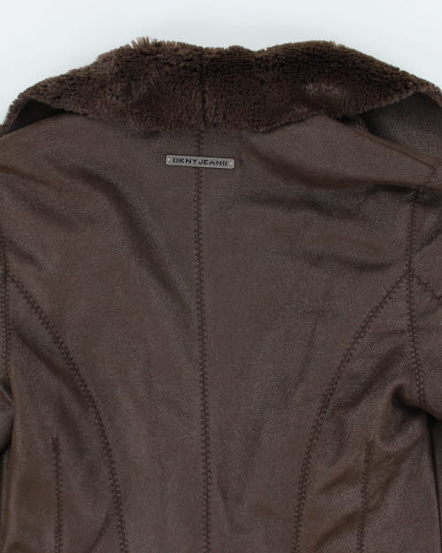 Y2k 00s DKNY Faux Fur Jacket - XS