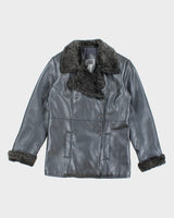 Vintage Pelican Cove Silver Faux Leather Jacket - M