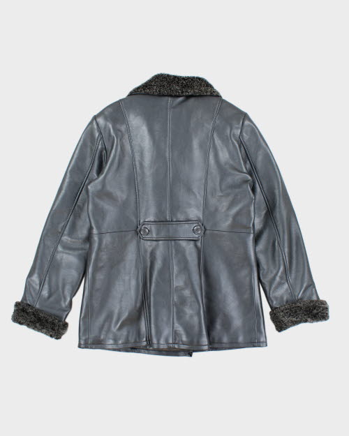 Vintage Pelican Cove Silver Faux Leather Jacket - M