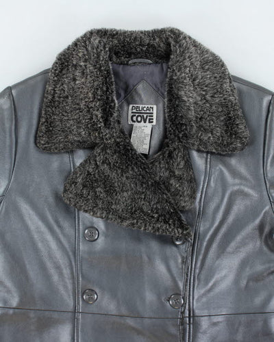 Vintage Pelican Cove Silver Faux Leather Jacket - M