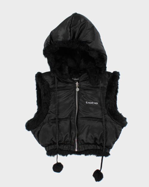 Y2k 00s Bebe Rabbit Fur Lined Bodywarmer - S