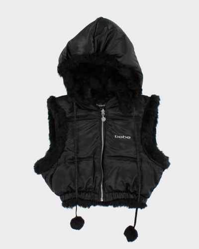 Y2k 00s Bebe Rabbit Fur Lined Bodywarmer - S