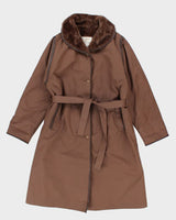 London Fog Fur Lined Long Coat - L