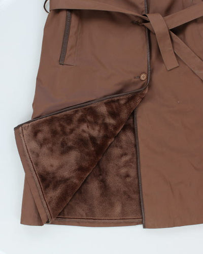 London Fog Fur Lined Long Coat - L