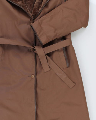 London Fog Fur Lined Long Coat - L