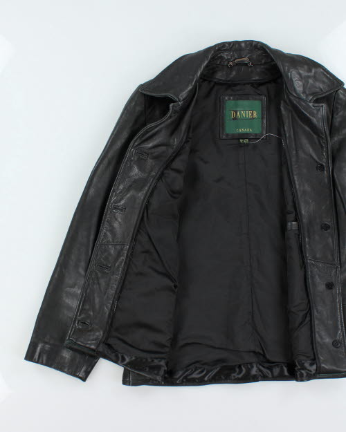 Vintage 90's Danier Button Up Leather Jacket - S