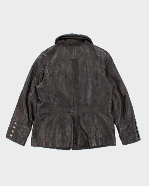 Vintage 90's Danier Brown Multi Pocket Leather Jacket - L