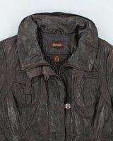 Vintage 90's Danier Brown Multi Pocket Leather Jacket - L