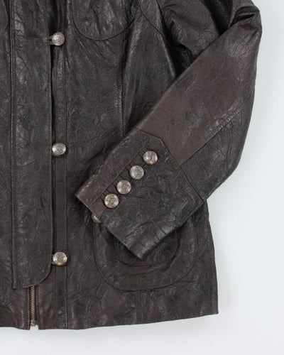 Vintage 90's Danier Brown Multi Pocket Leather Jacket - L