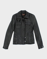 Vintage Y2K Danier Slim Fit Zip Up Leather Jacket - XXS