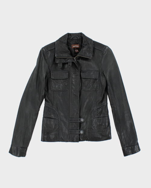 Vintage Y2K Danier Slim Fit Zip Up Leather Jacket - XXS