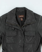 Vintage Y2K Danier Slim Fit Zip Up Leather Jacket - XXS