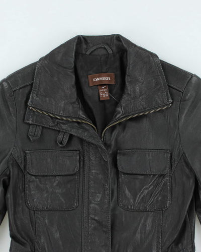 Vintage Y2K Danier Slim Fit Zip Up Leather Jacket - XXS
