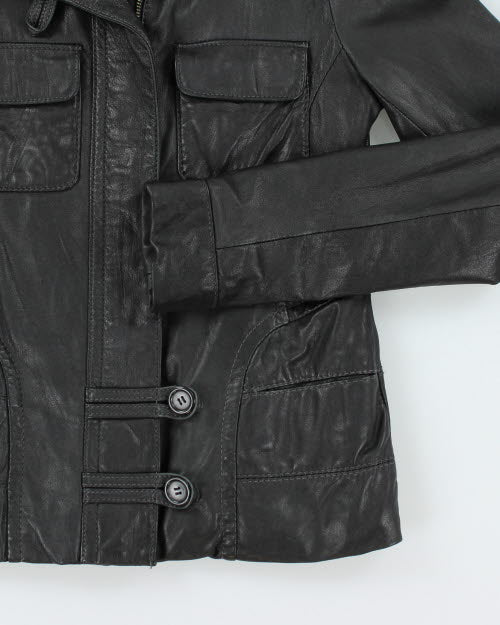 Vintage Y2K Danier Slim Fit Zip Up Leather Jacket - XXS