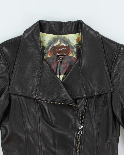 Vintage Y2K Danier Slim Fit Double Breasted Leather Jackets - XXS