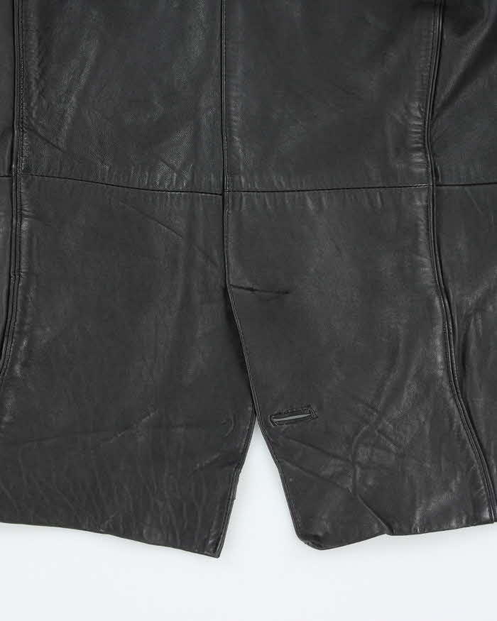 Vintage 90's Oversized Heavyweight Button Up Leather Jacket - M