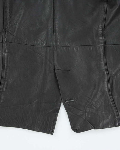 Vintage 90's Oversized Heavyweight Button Up Leather Jacket - M