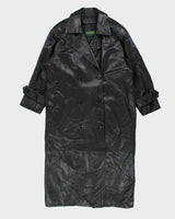 Vintage 90's Danier Oversized Heavyweight Leather Overcoat - M