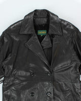 Vintage 90's Danier Oversized Heavyweight Leather Overcoat - M