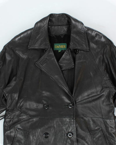 Vintage 90's Danier Oversized Heavyweight Leather Overcoat - M