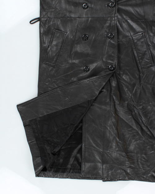 Vintage 90's Danier Oversized Heavyweight Leather Overcoat - M